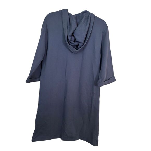 Haven Well Within Organic Cotton French Terry Hooded Dress SZ Small Blue Lounge - Picture 3 of 8